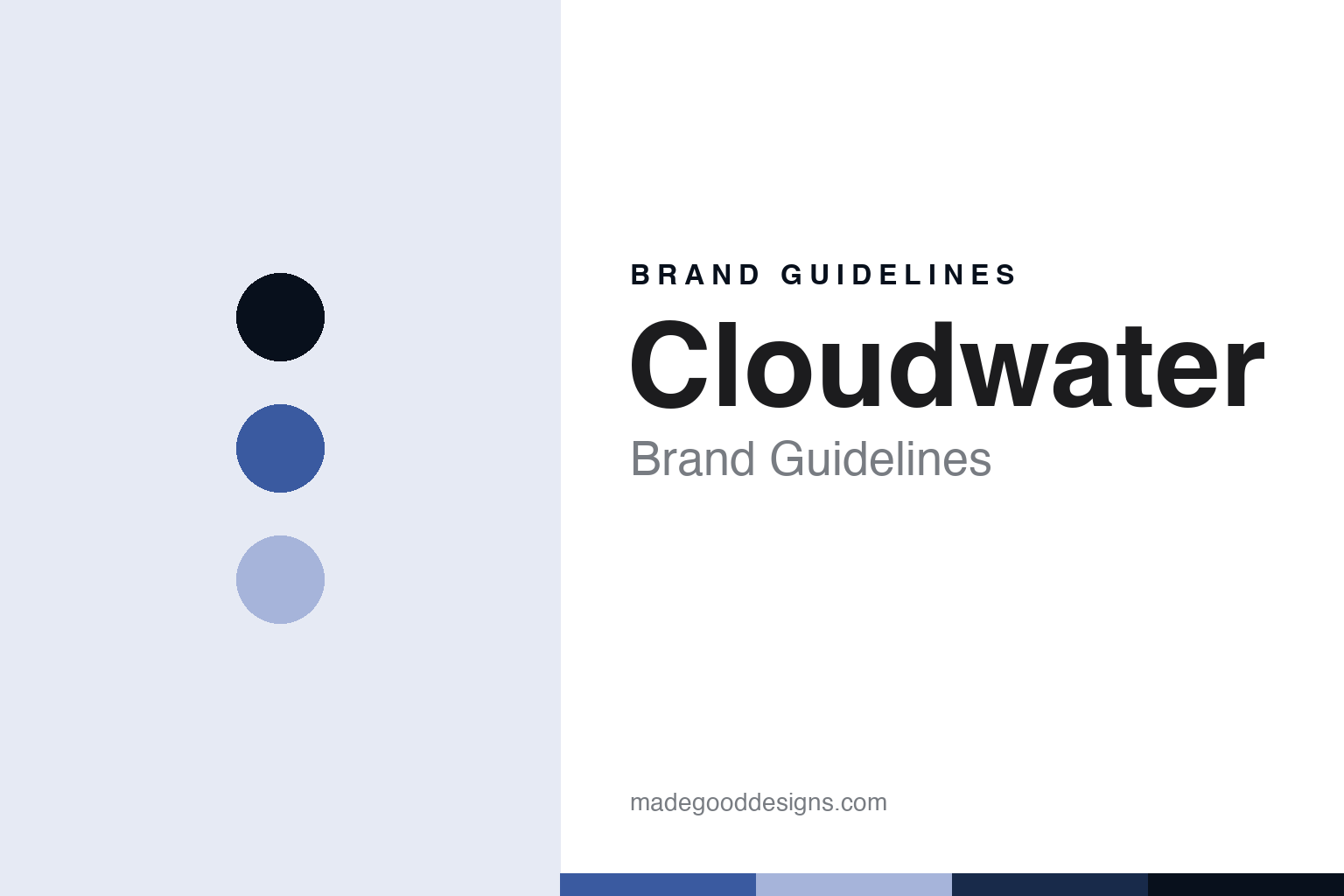 Cloudwater brand guidelines — abstract cloud-blue palette and modernist-sans homage (not a Cloudwater asset)