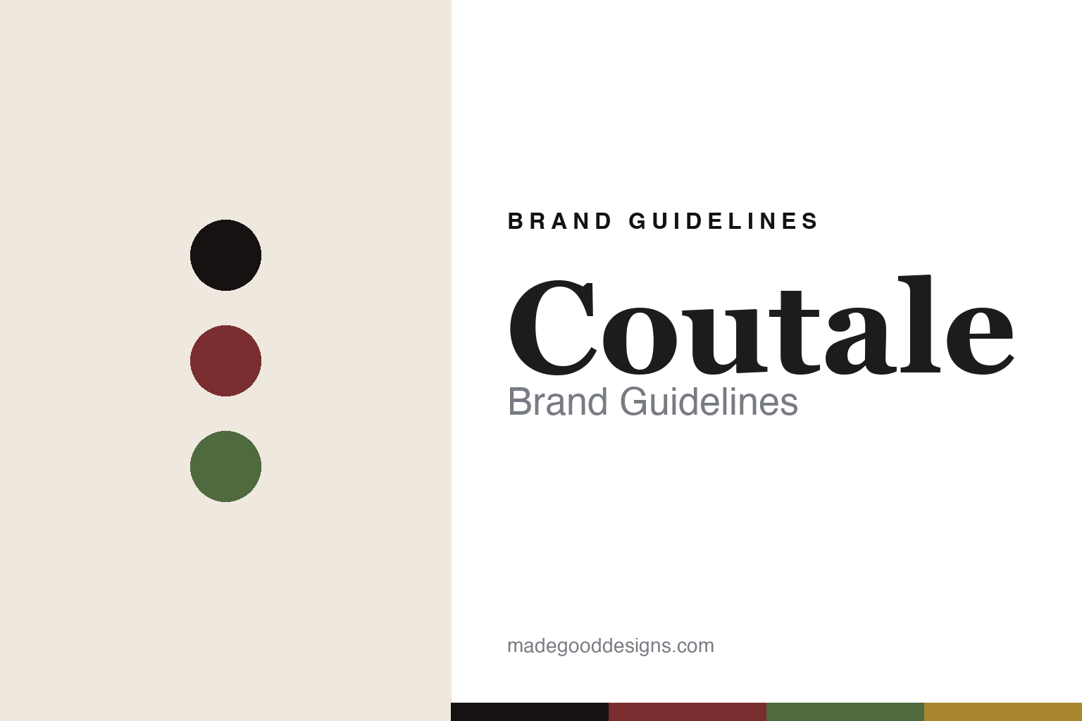 Coutale brand guidelines — abstract wine-and-vine colour-disc homage cover; no logo reproduced.