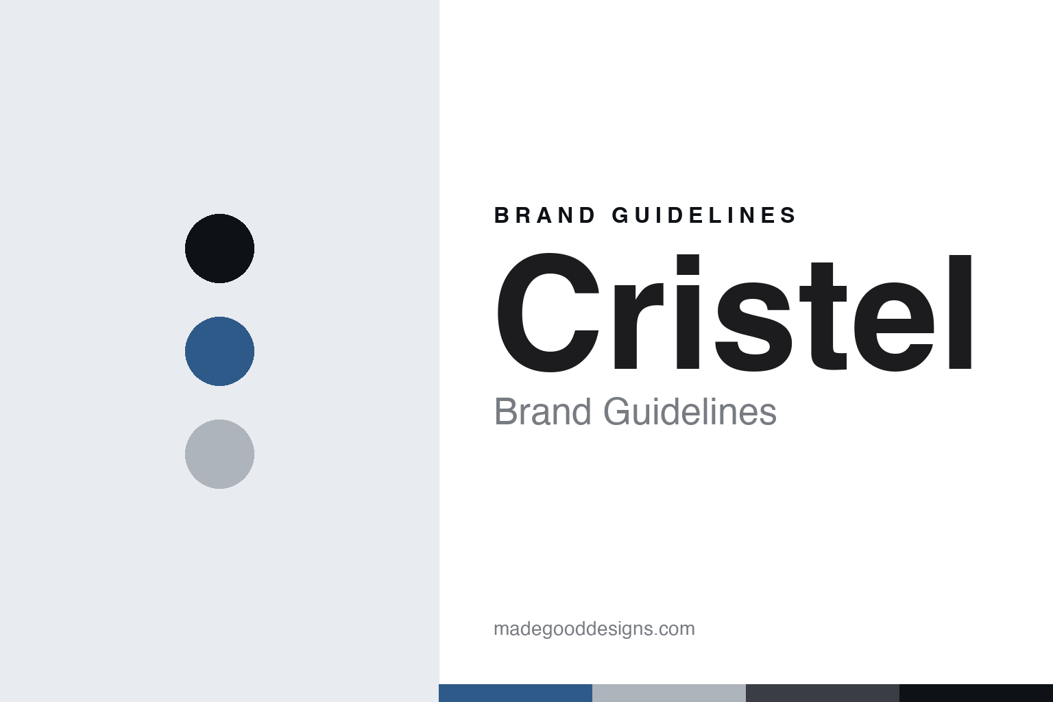Abstract French-blue and stainless cover for a Cristel brand guidelines design article (colour discs, not a pan)