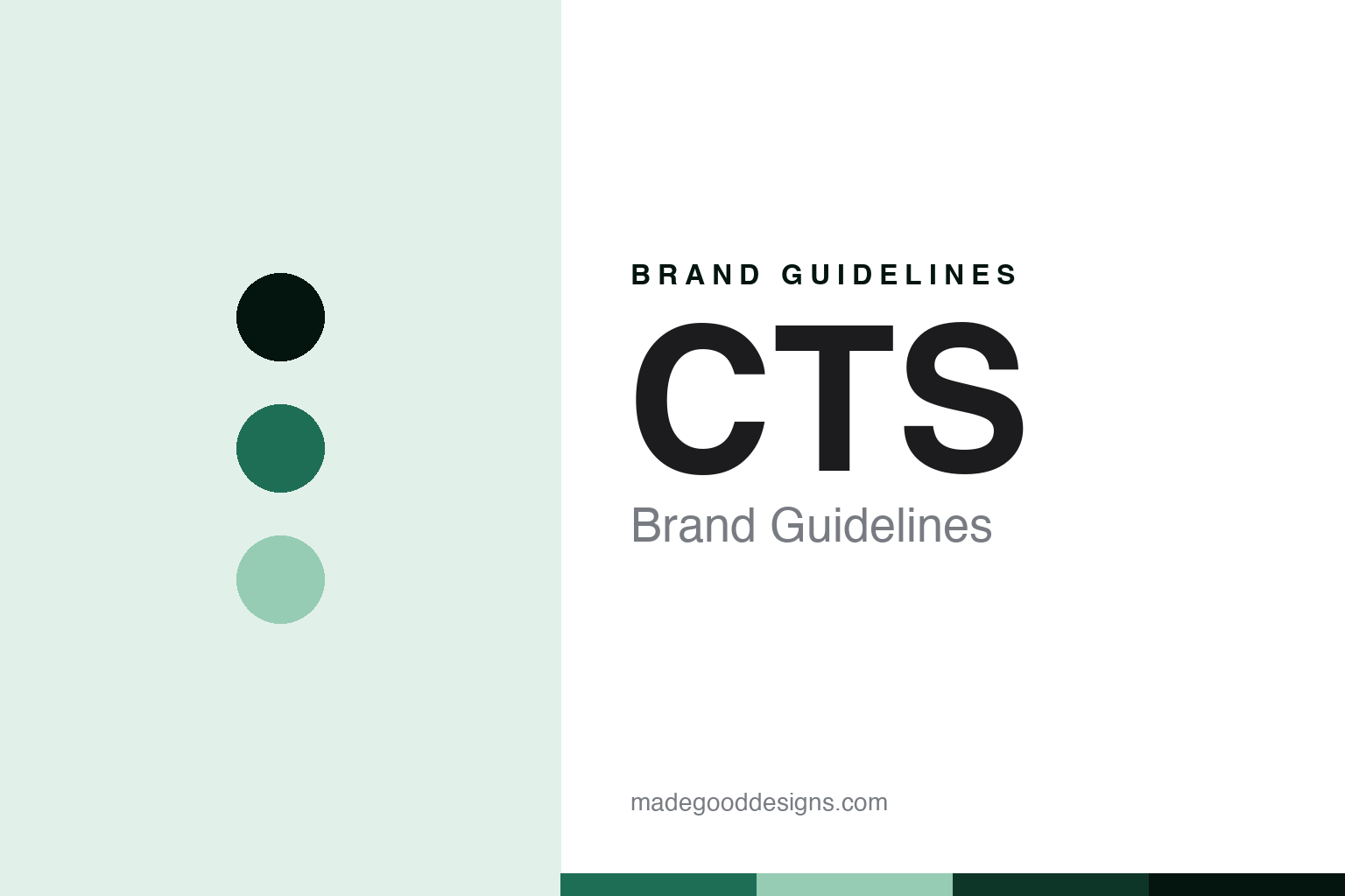 CTS brand guidelines — abstract pounamu-green palette and maker-sans cover homage (not affiliated)