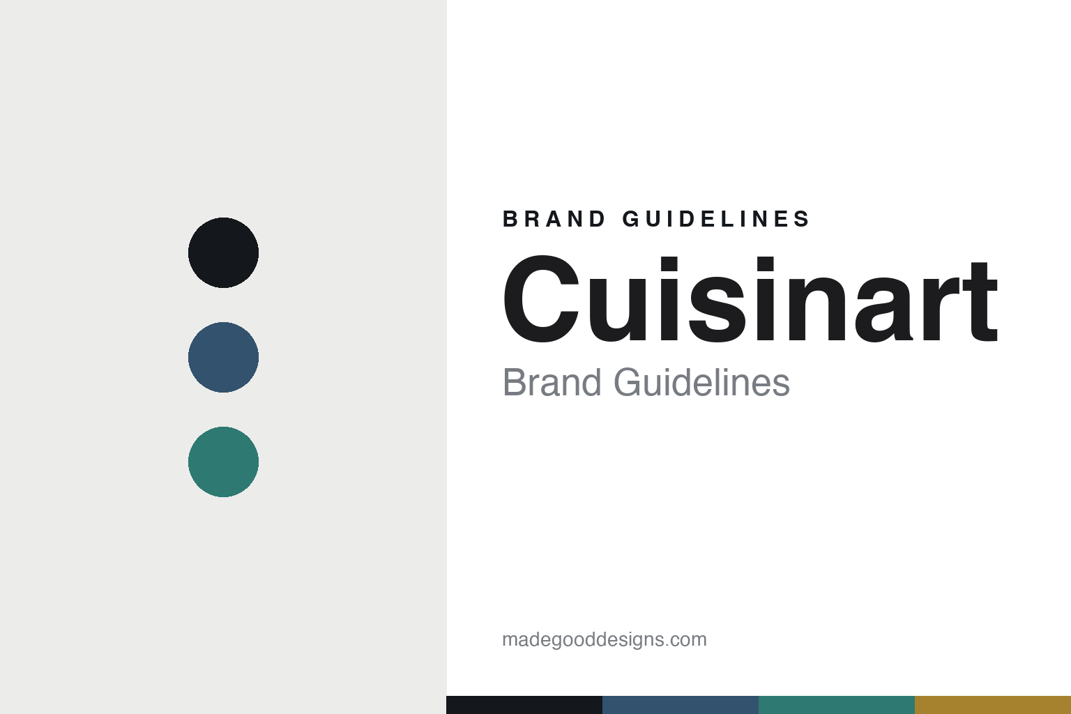 Cuisinart brand guidelines cover — abstract colour-disc homage