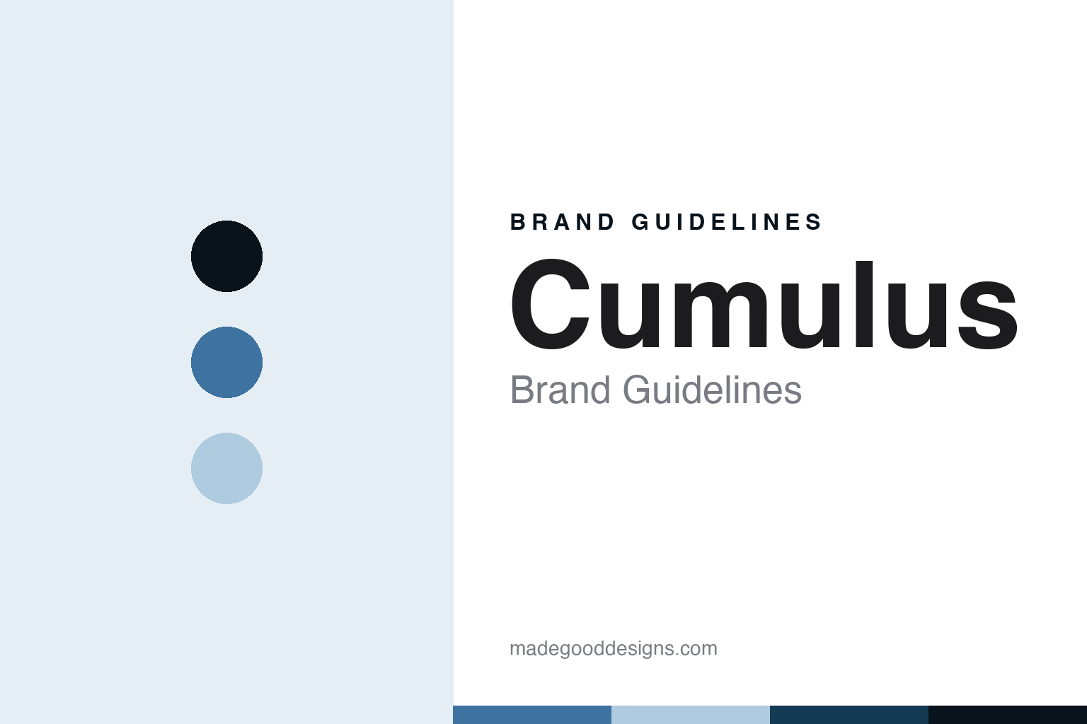 Cumulus brand guidelines cover - abstract sky-blue colour discs and down-baffle texture