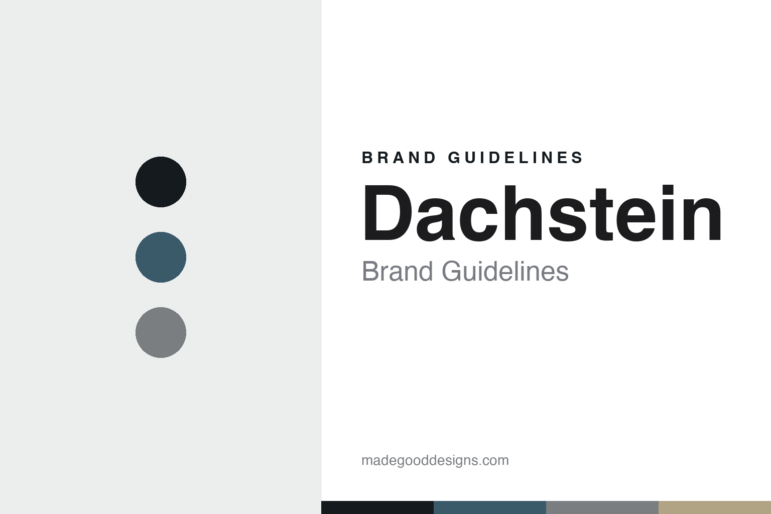 Dachstein brand guidelines — abstract colour-disc homage cover (alpine blue and tan)
