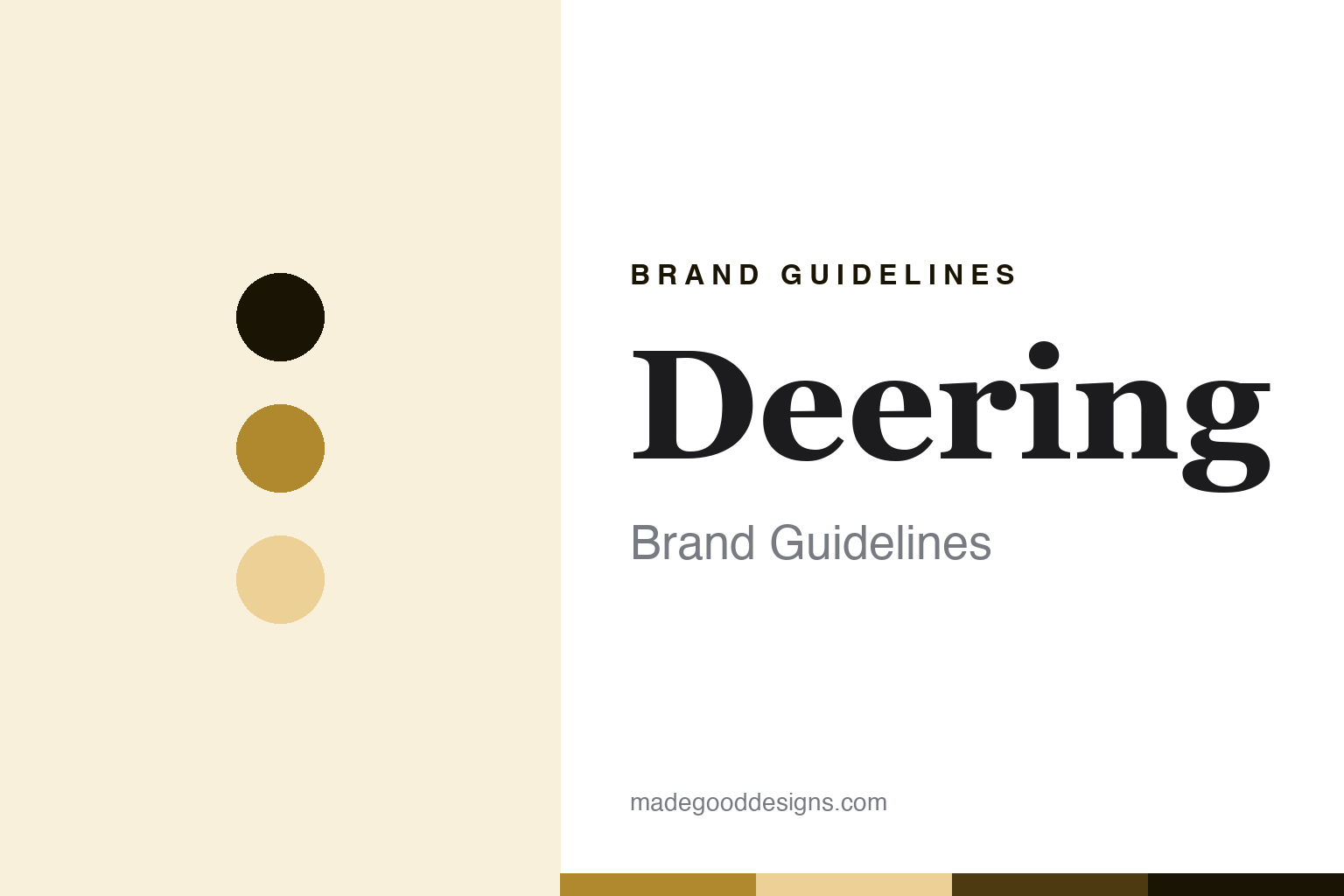 Deering brand guidelines cover, abstract colour discs and banjo-vellum texture in banjo brass