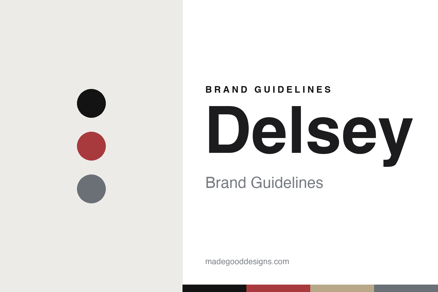 Delsey brand guidelines — abstract red-and-stone colour-disc homage cover; no logo reproduced.