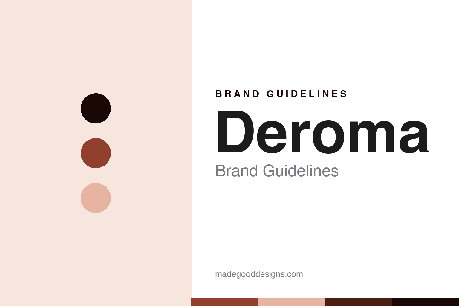 Deroma brand guidelines cover - abstract brick discs and terracotta-grain texture homage, no pot or logo