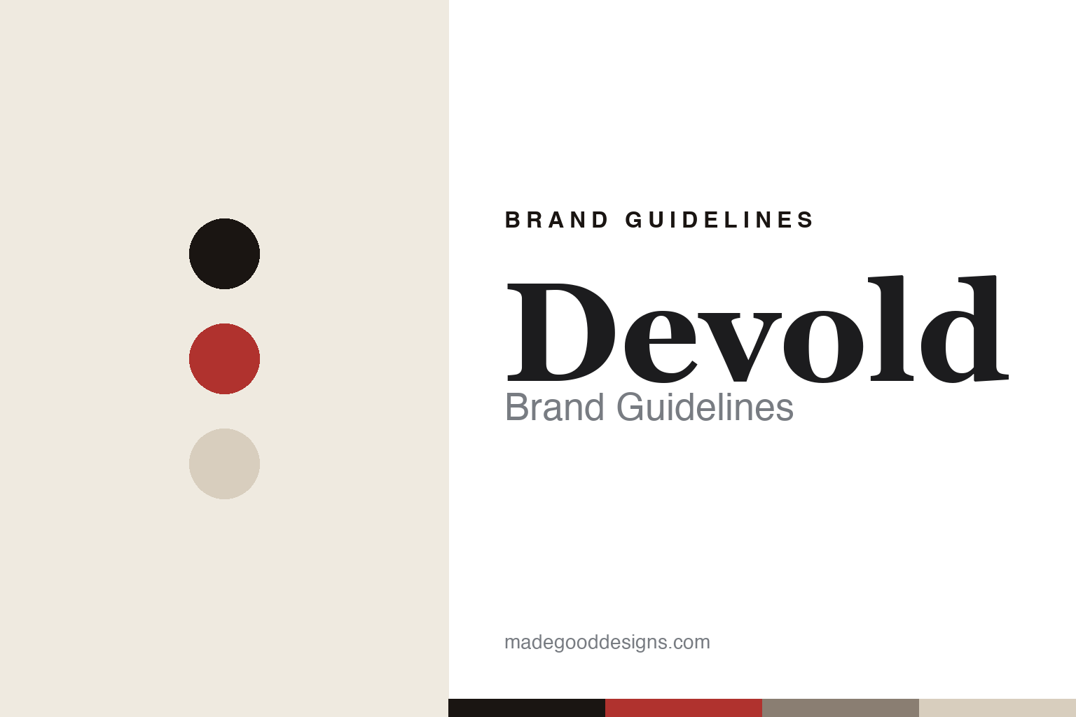 Devold brand guidelines cover — abstract heritage-red colour-disc homage (not the Devold logo)