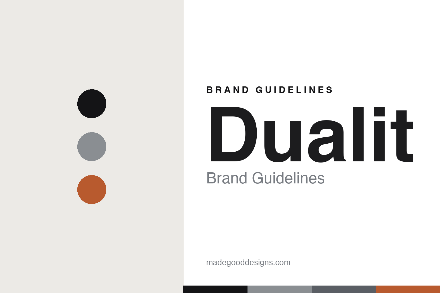 Dualit brand guidelines — abstract colour-disc homage to the British maker's hand-assembled Classic toaster (no logo or product shown)