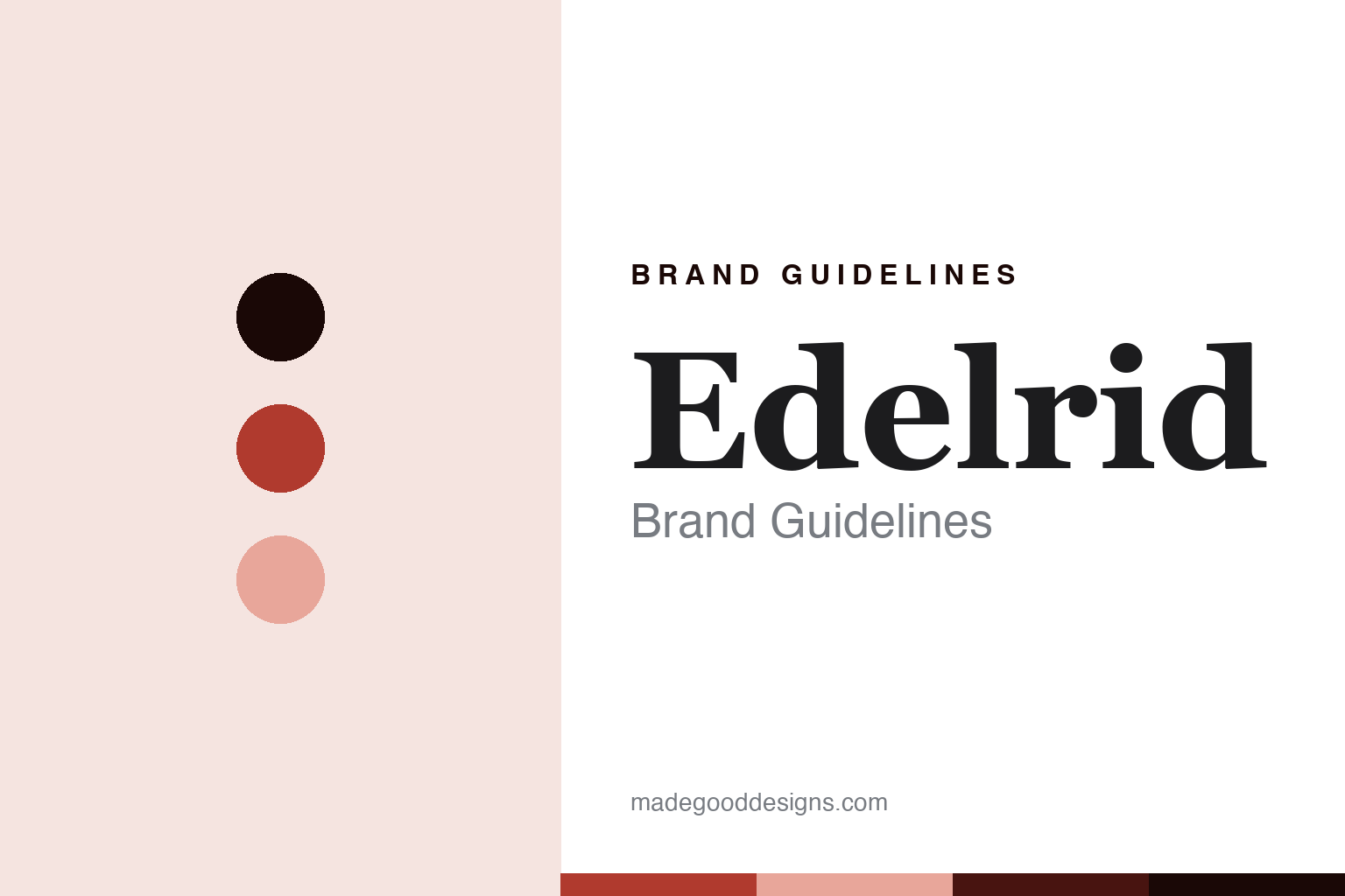 Edelrid brand guidelines — abstract homage cover in rope red and rose, rope-serif register