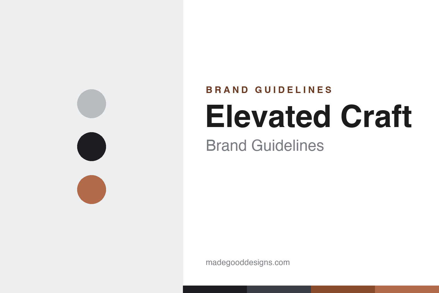 Elevated Craft brand guidelines — abstract homage cover (stainless and copper palette; not an Elevated Craft asset)