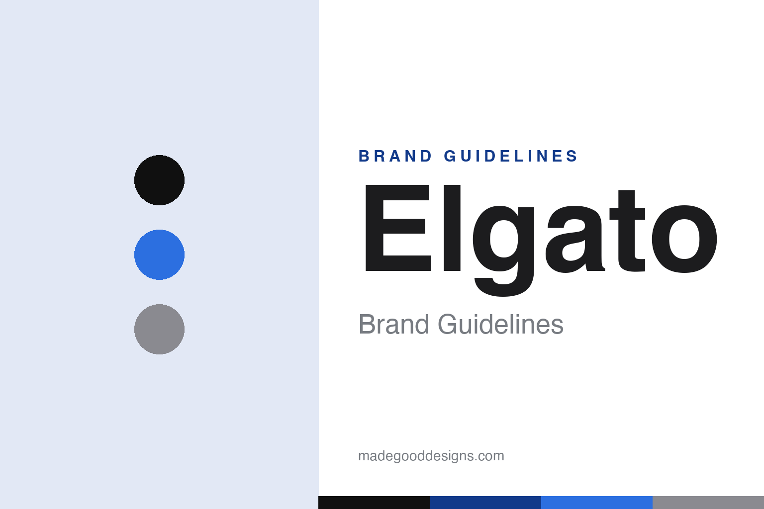 Elgato brand guidelines abstract homage cover in black and blue