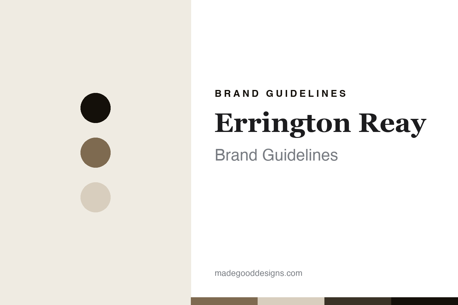 Errington Reay brand guidelines cover - abstract salt-glaze tan discs and stoneware texture homage, no pot or logo