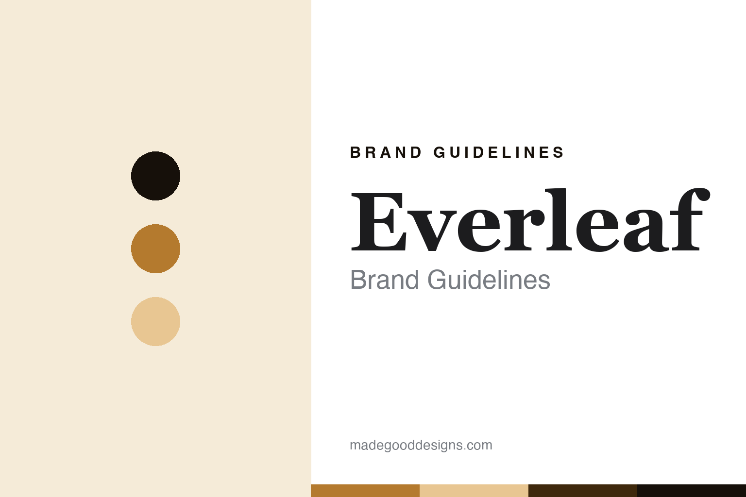 Everleaf brand guidelines — abstract homage cover in botanical amber and wheat with a botanical-serif register