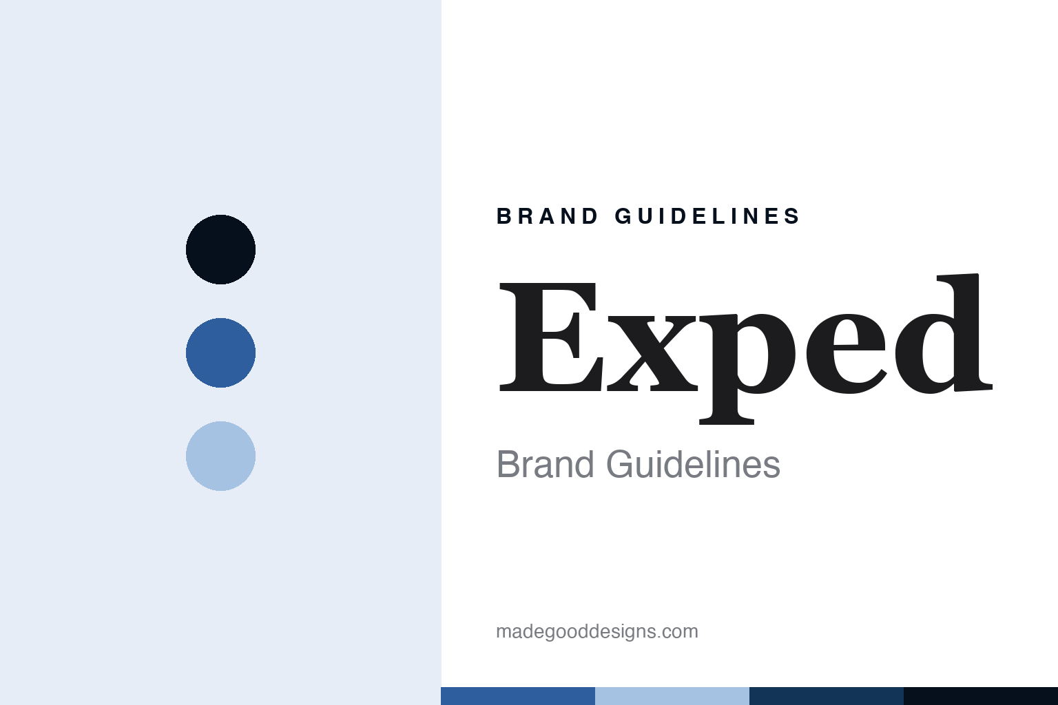 Exped brand guidelines cover - abstract cobalt colour discs and down-baffle texture
