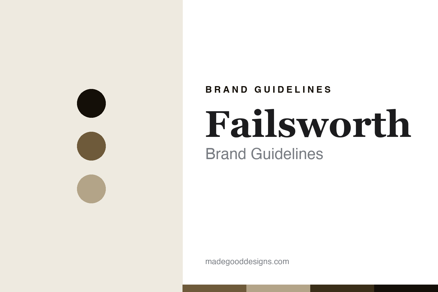 Failsworth brand guidelines — abstract tweed-brown colour discs and tweed-texture homage, not a Failsworth cap or tweed pattern