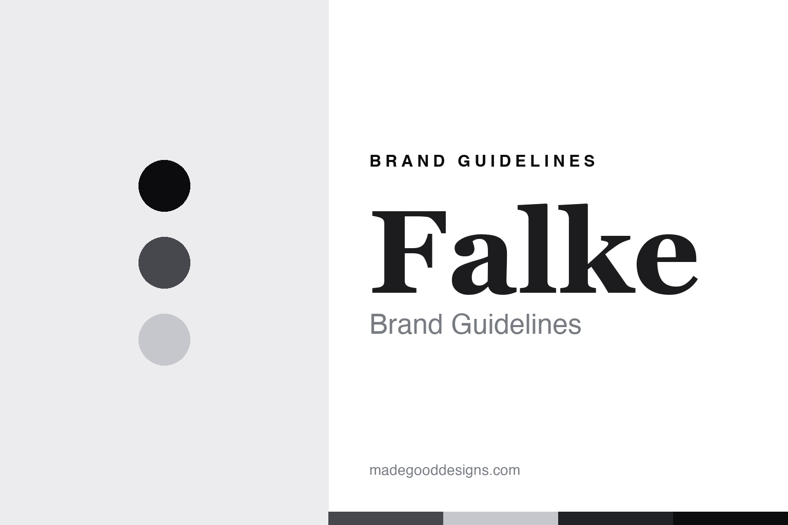 Falke brand guidelines cover - abstract charcoal discs and merino-knit texture homage, no sock argyle or logo