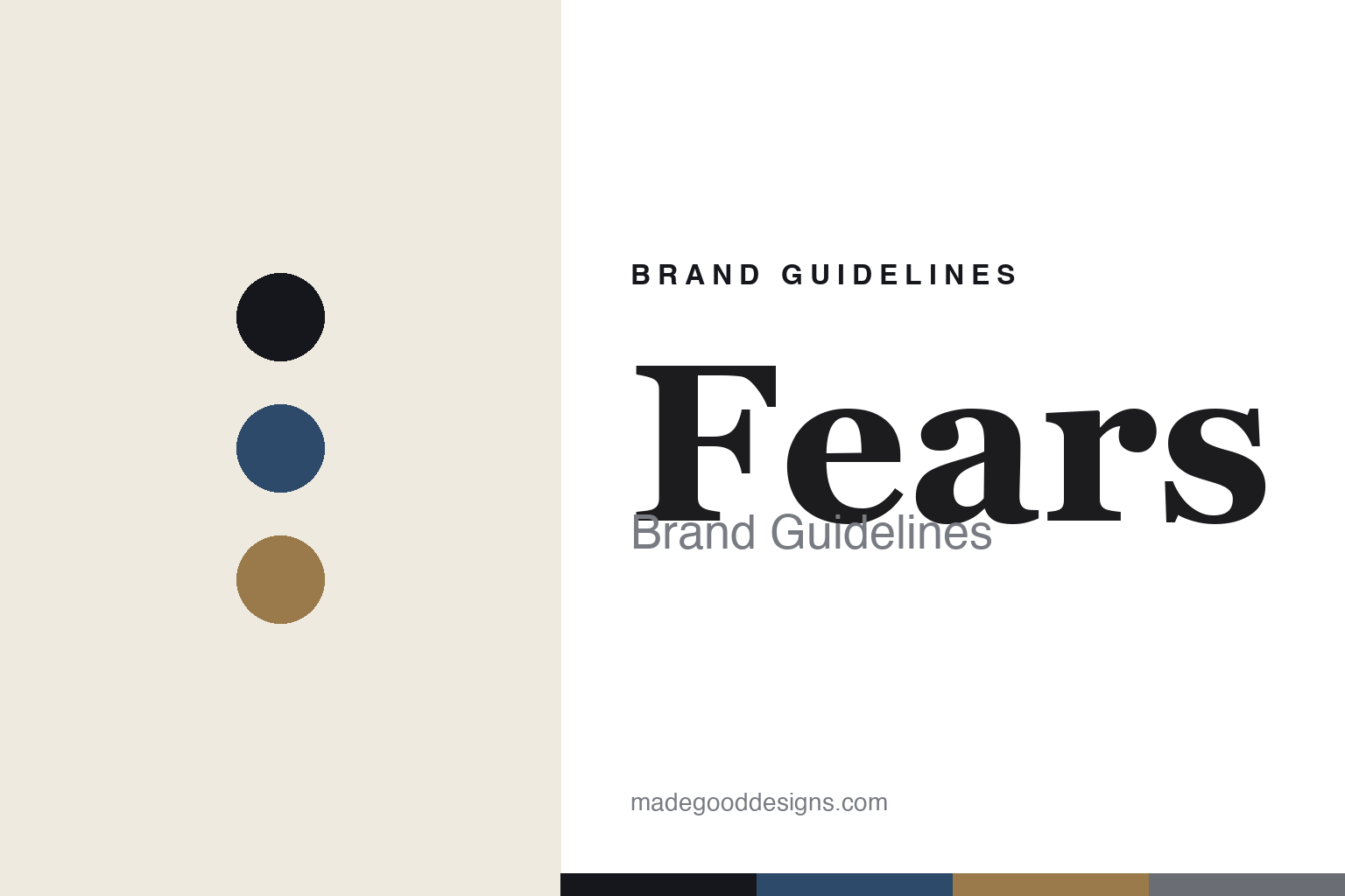 Fears brand guidelines — abstract colour-disc homage cover (Bristol blue and gold)
