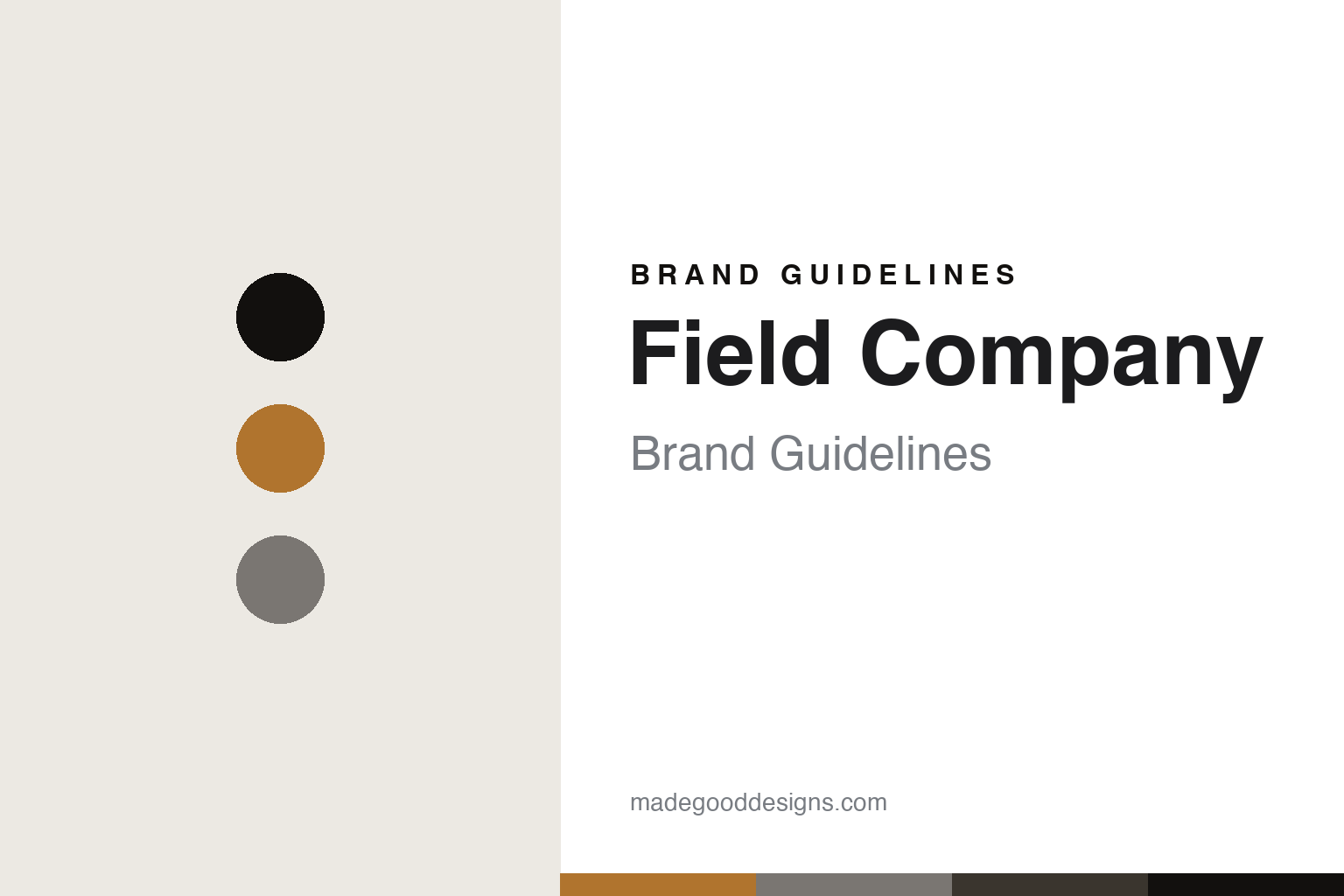 Abstract vintage-amber and iron cover for a Field Company brand guidelines design article (colour discs, not a pan)