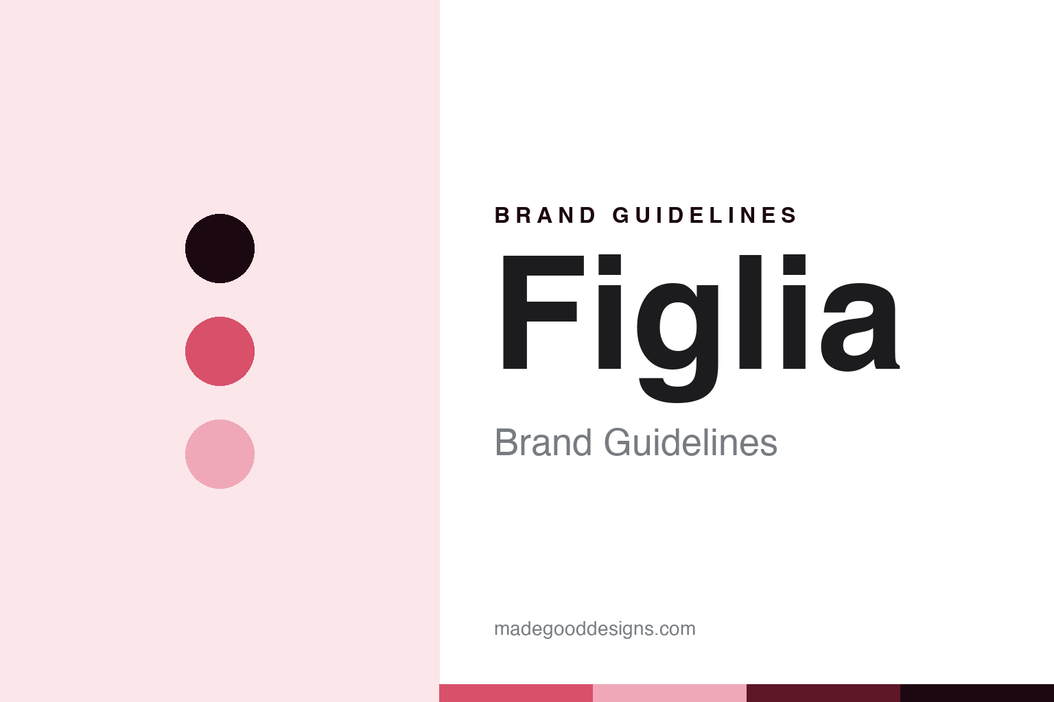 Figlia brand guidelines — abstract homage cover in aperitivo coral and blush with an aperitivo-sans register