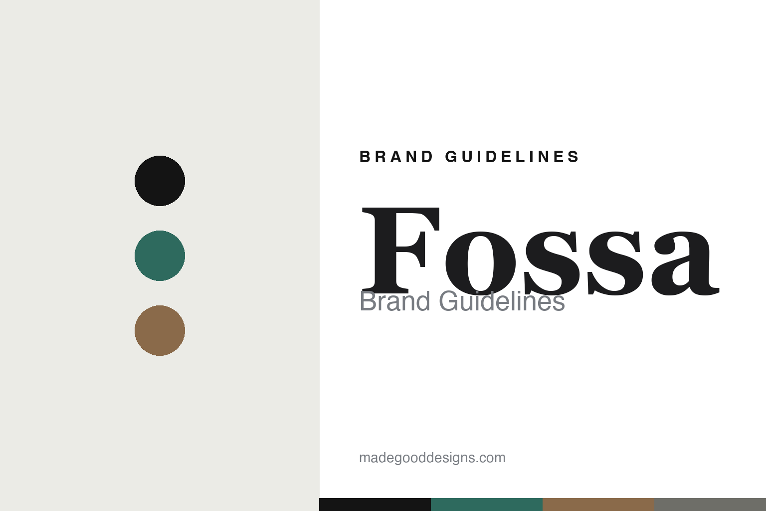 Abstract jade-and-tan colour-disc homage to Fossa's Asian-flavour chocolate identity (not the Fossa packaging)