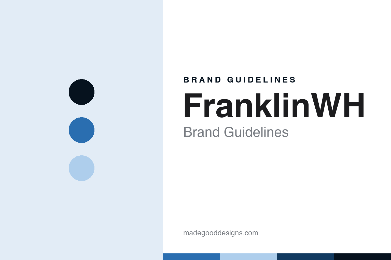 FranklinWH brand guidelines — abstract colour discs and material texture (original homage; not a FranklinWH product or logo)