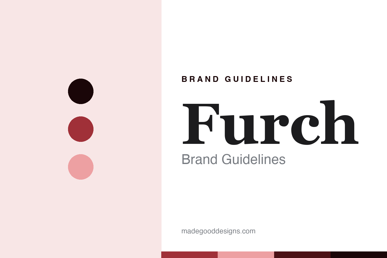 Furch brand guidelines cover, abstract colour discs and soundboard-grain texture in Furch red