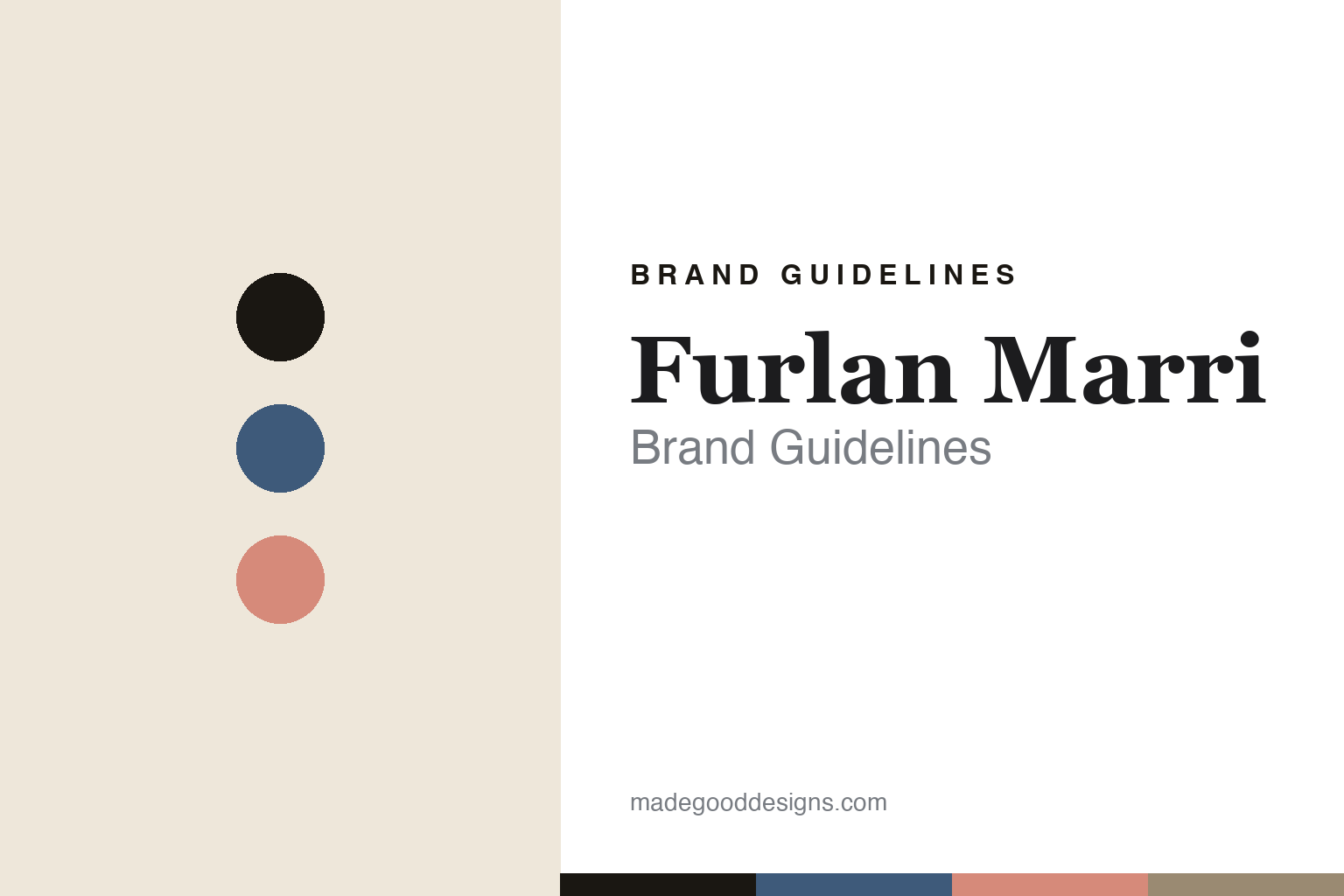 Furlan Marri brand guidelines — abstract colour-disc homage (blue and salmon), not the Furlan Marri dials