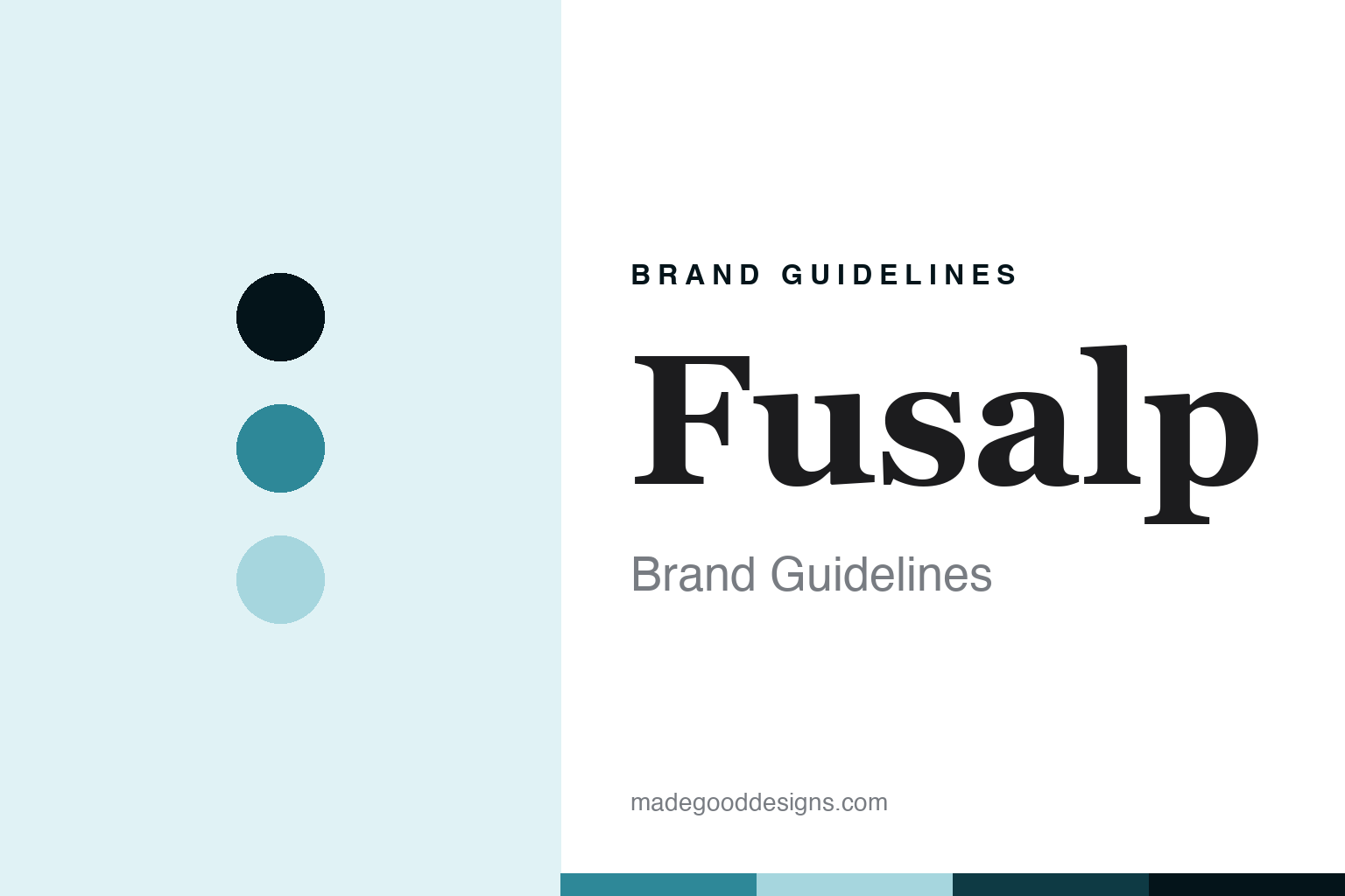 Fusalp brand guidelines cover - abstract glacier-teal colour discs and technical-shell texture