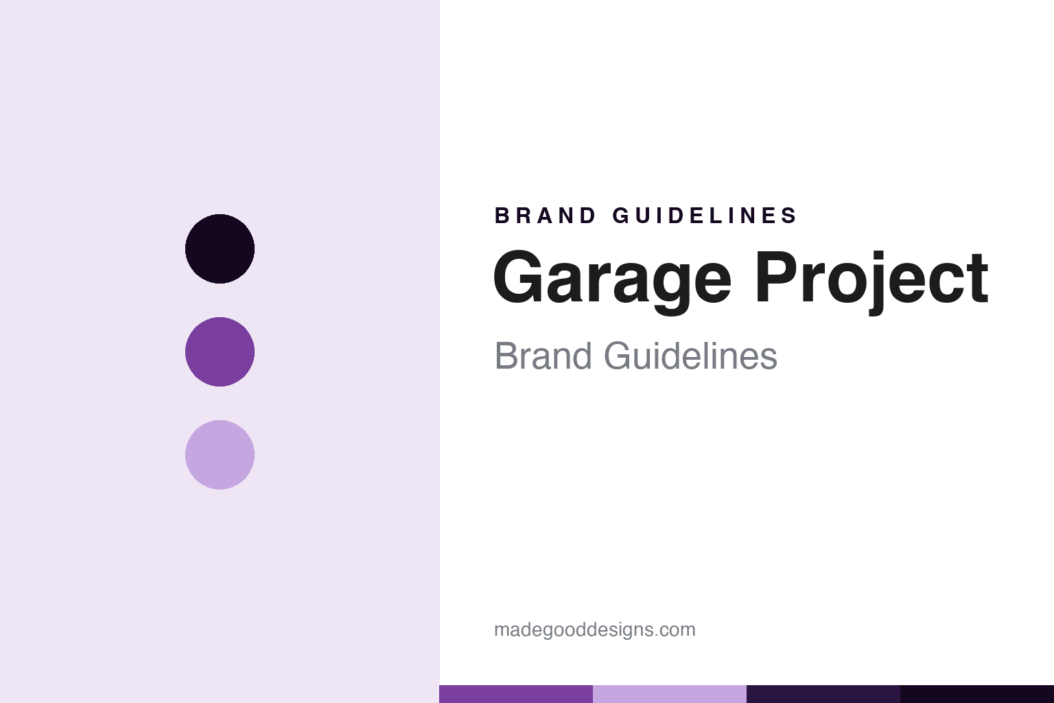 Garage Project brand guidelines — abstract experiment-violet palette and experimental-sans homage (not a Garage Project asset)