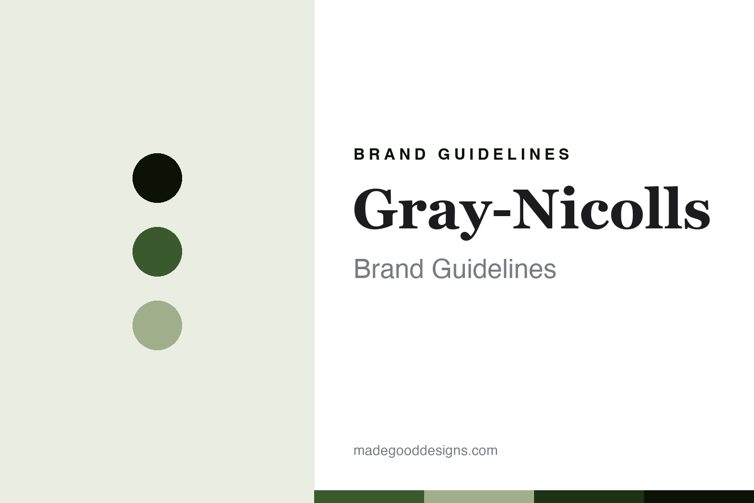 Gray-Nicolls brand guidelines — abstract willow-green colour discs and leather/willow-texture homage, not a Gray-Nicolls glove or bat