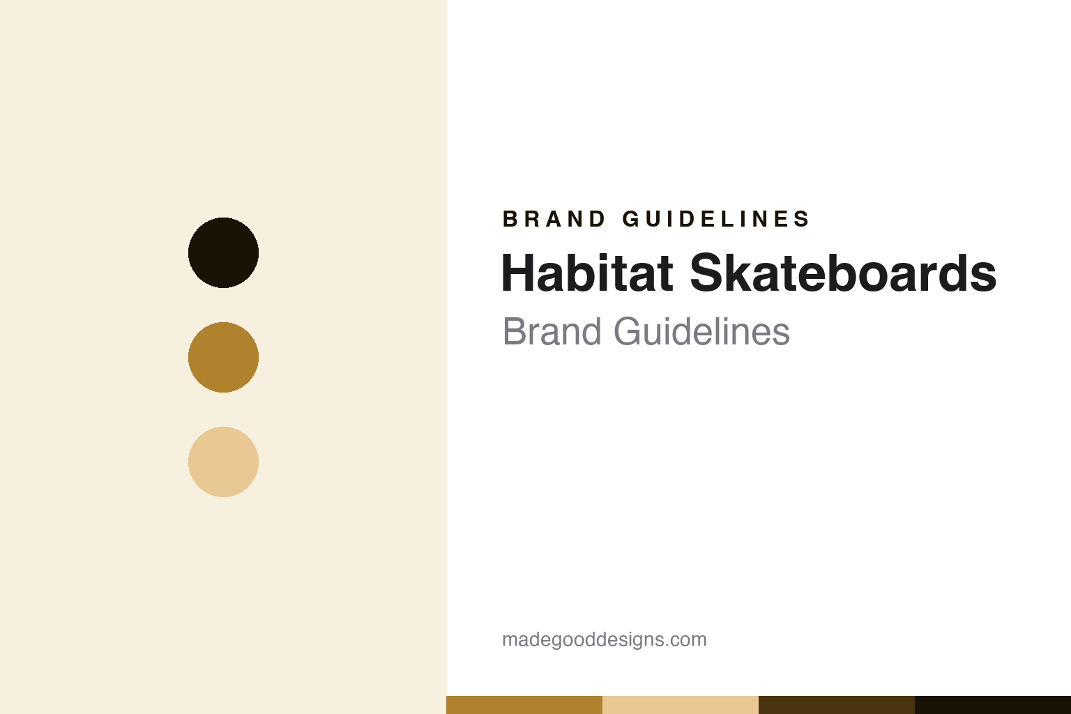 Habitat Skateboards brand guidelines - abstract Habitat-ochre colour discs and maple-veneer texture, an unofficial design homage