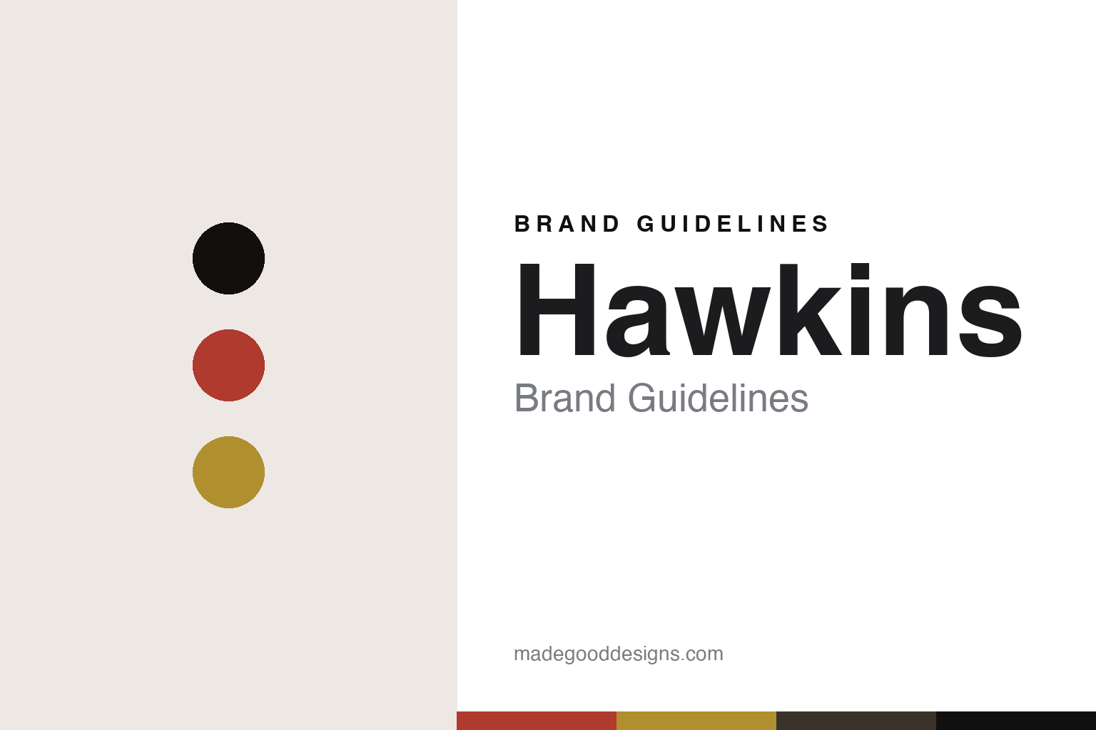 Abstract vermilion and turmeric cover for a Hawkins brand guidelines design article (colour discs, not a cooker)