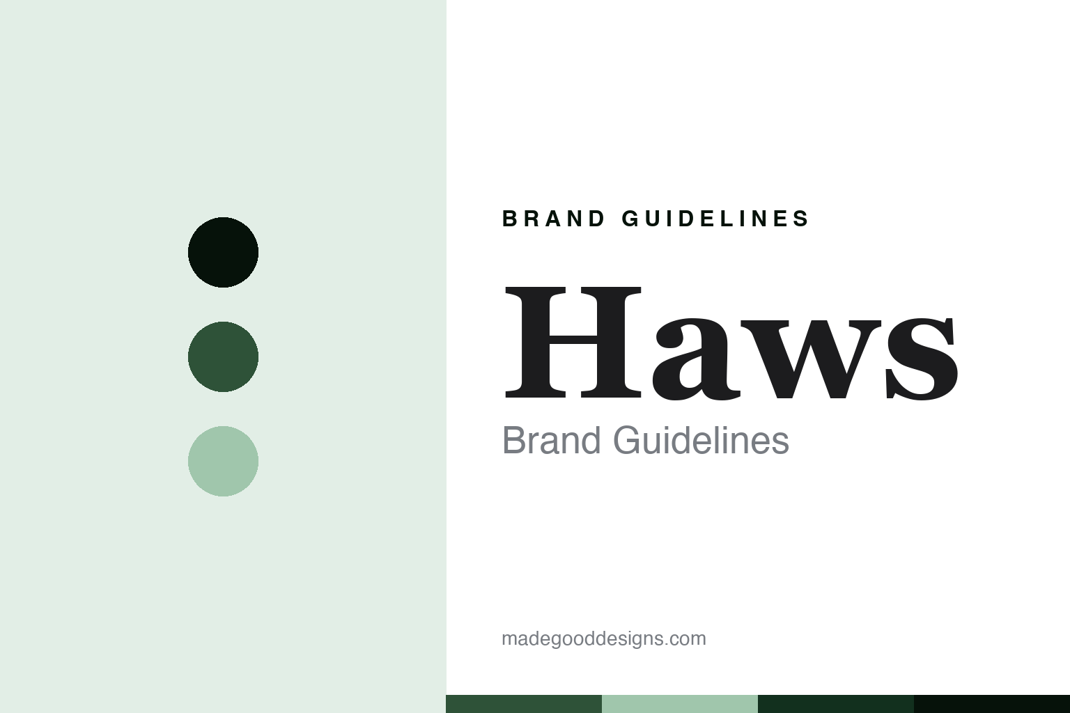 Haws brand guidelines — abstract homage cover in bottle green, ink and sage; not a Haws product or logo