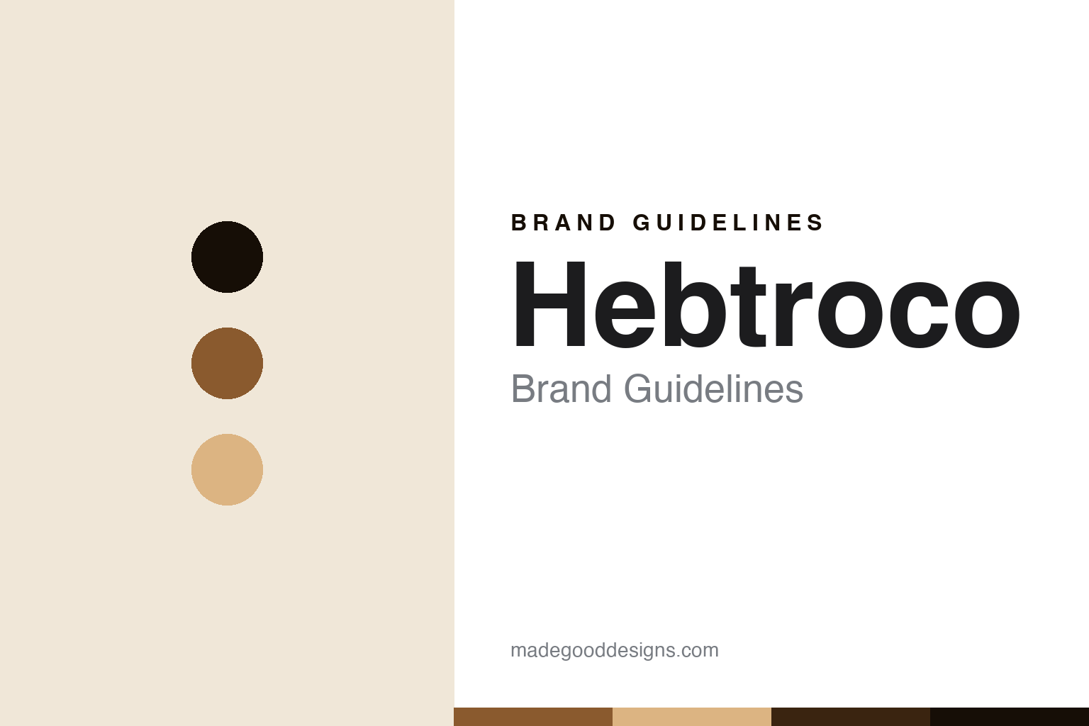 Hebtroco brand-guidelines cover — abstract cord-rust and tan colour discs on paper (original homage, no logo or garment).