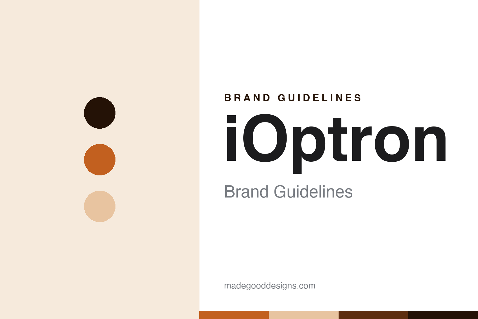 iOptron brand guidelines — abstract center-balanced-orange colour discs and machined-alloy texture (original homage; not an iOptron product or logo)