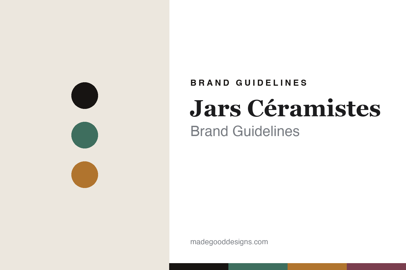 Jars Ceramistes brand guidelines — abstract colour-disc homage to the French house's reactive-glaze stoneware (no logo or product shown)