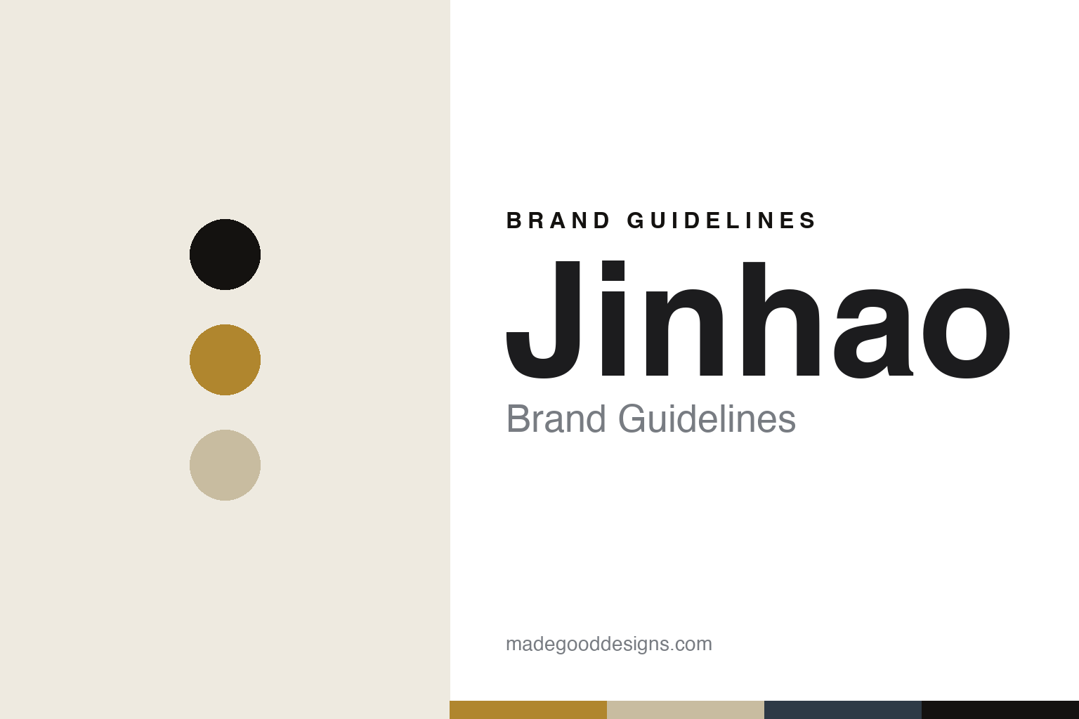 Jinhao brand guidelines cover — abstract colour discs and material-texture homage, not a Jinhao pen or wordmark