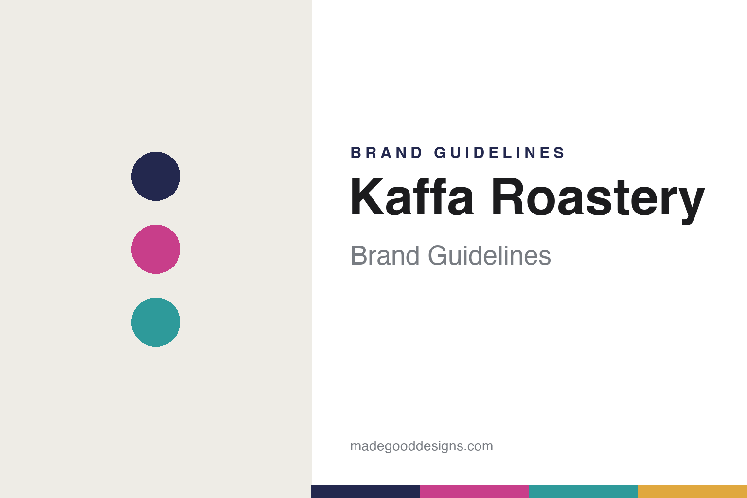 Kaffa Roastery brand guidelines — abstract colour-disc homage (deep space palette), not the Kaffa illustrations