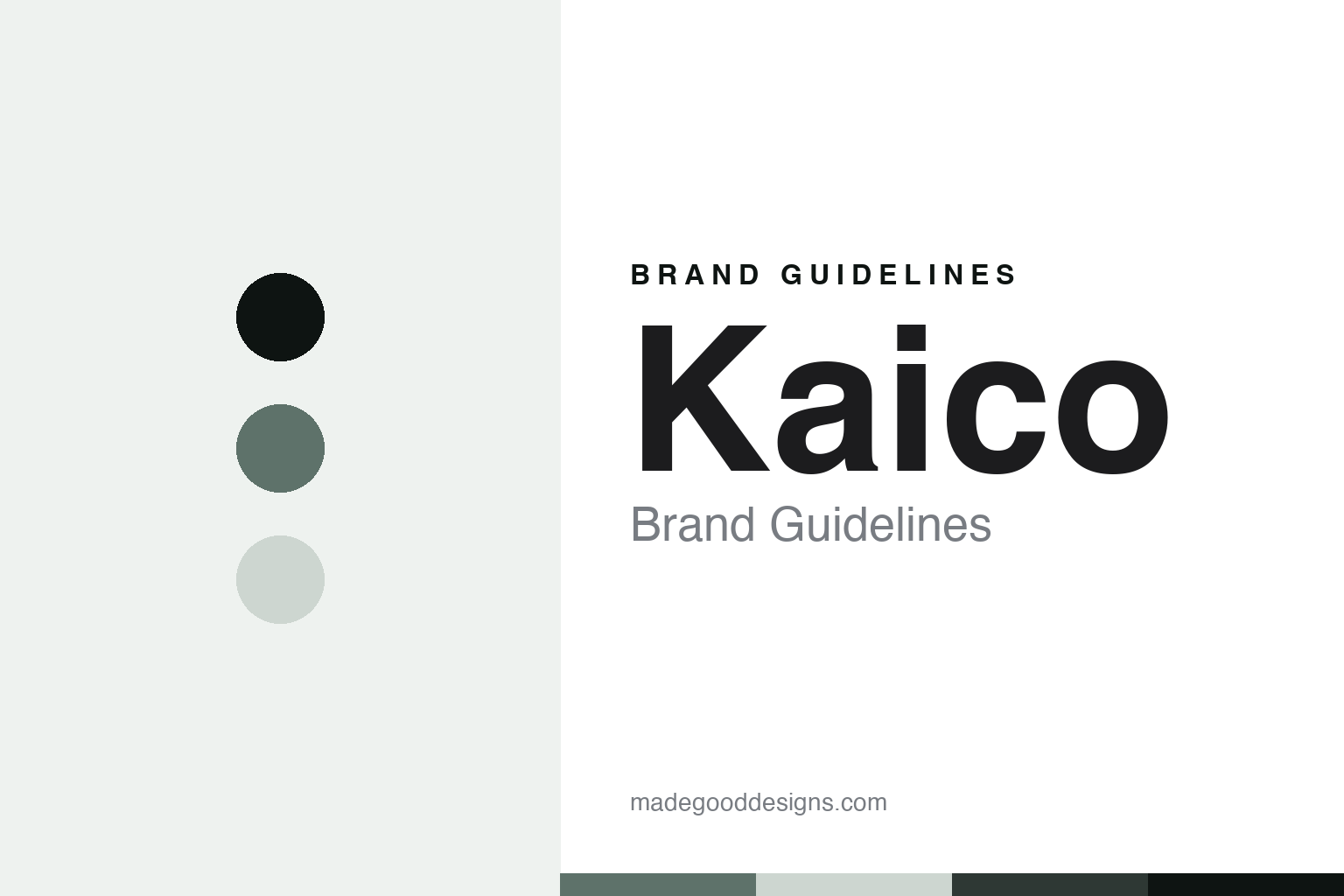 Kaico minimalist enamel brand guidelines abstract homage cover