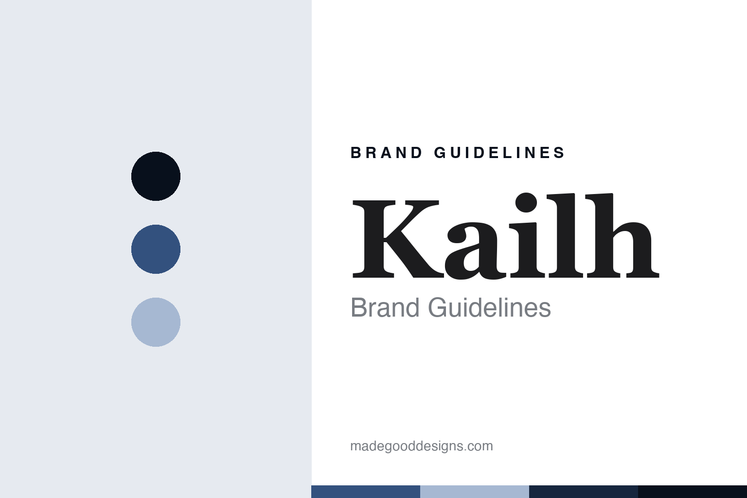 Kailh brand guidelines — abstract veteran-blue palette and switch-serif homage (not a Kailh asset)