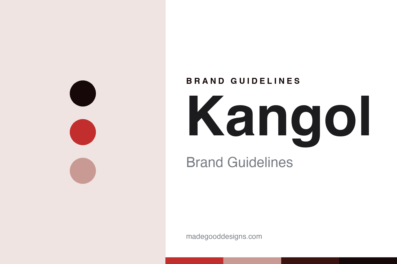 Kangol brand guidelines — abstract scarlet colour discs and felt/knit-texture homage, not a Kangol cap or kangaroo