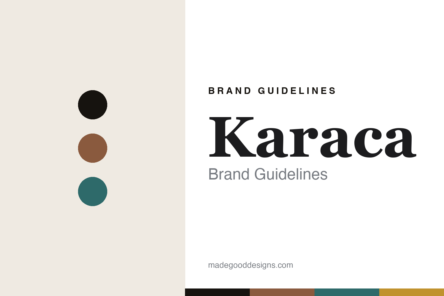 Karaca brand guidelines cover — abstract colour-disc homage