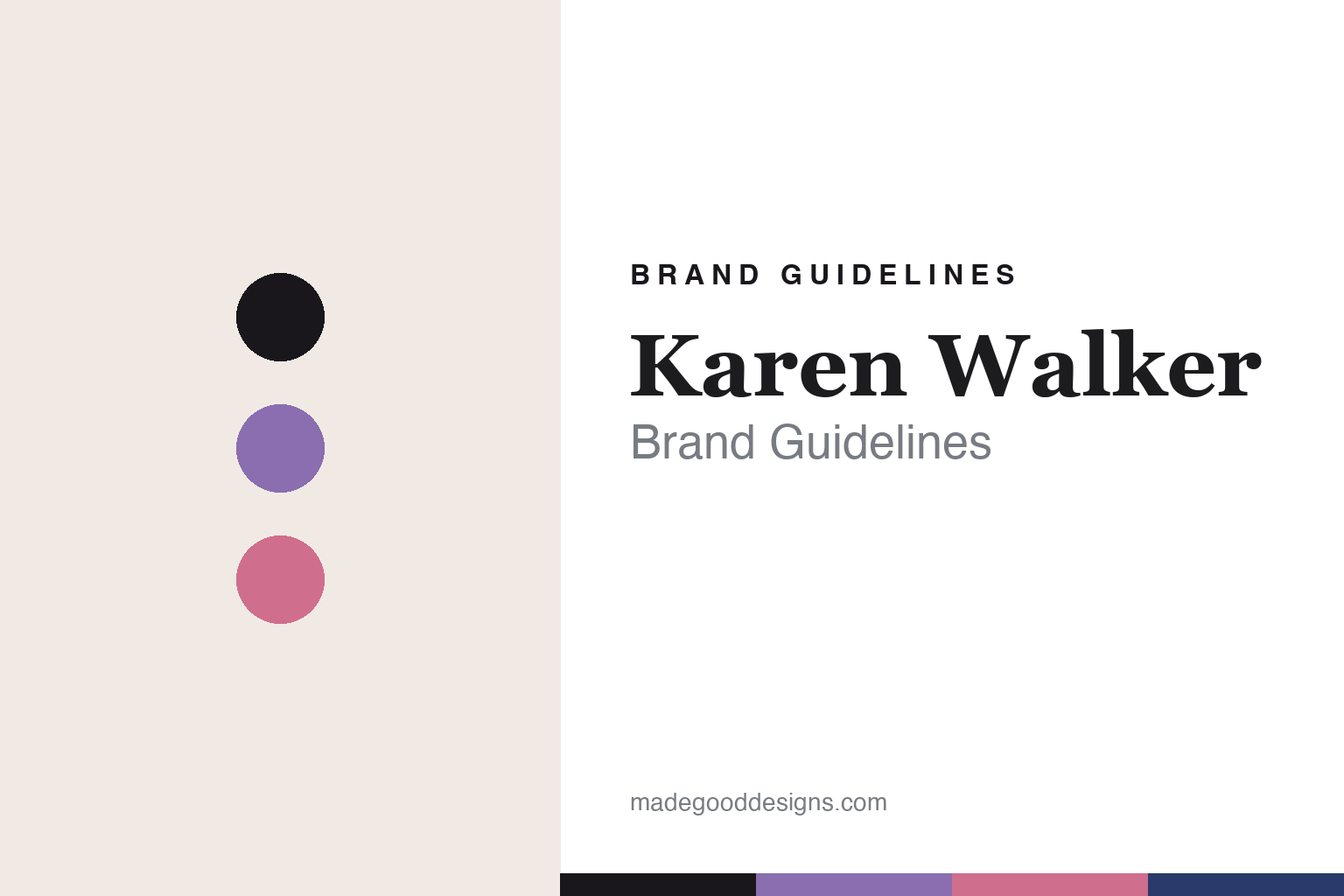 Karen Walker eyewear brand guidelines — abstract colour-disc homage (lilac and pink), not the Karen Walker identity
