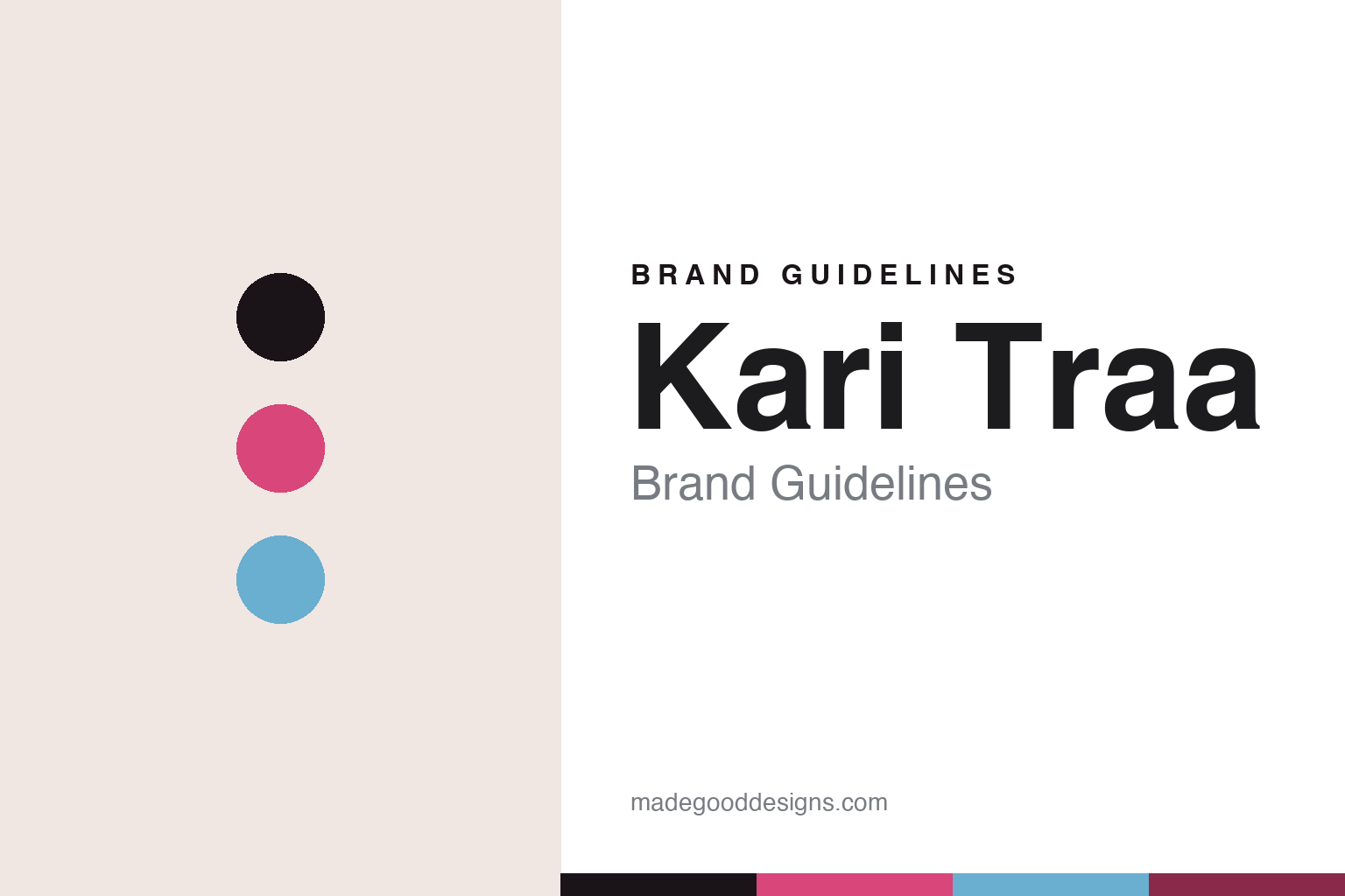 Kari Traa brand guidelines cover — abstract rose colour-disc homage (not the Kari Traa logo)