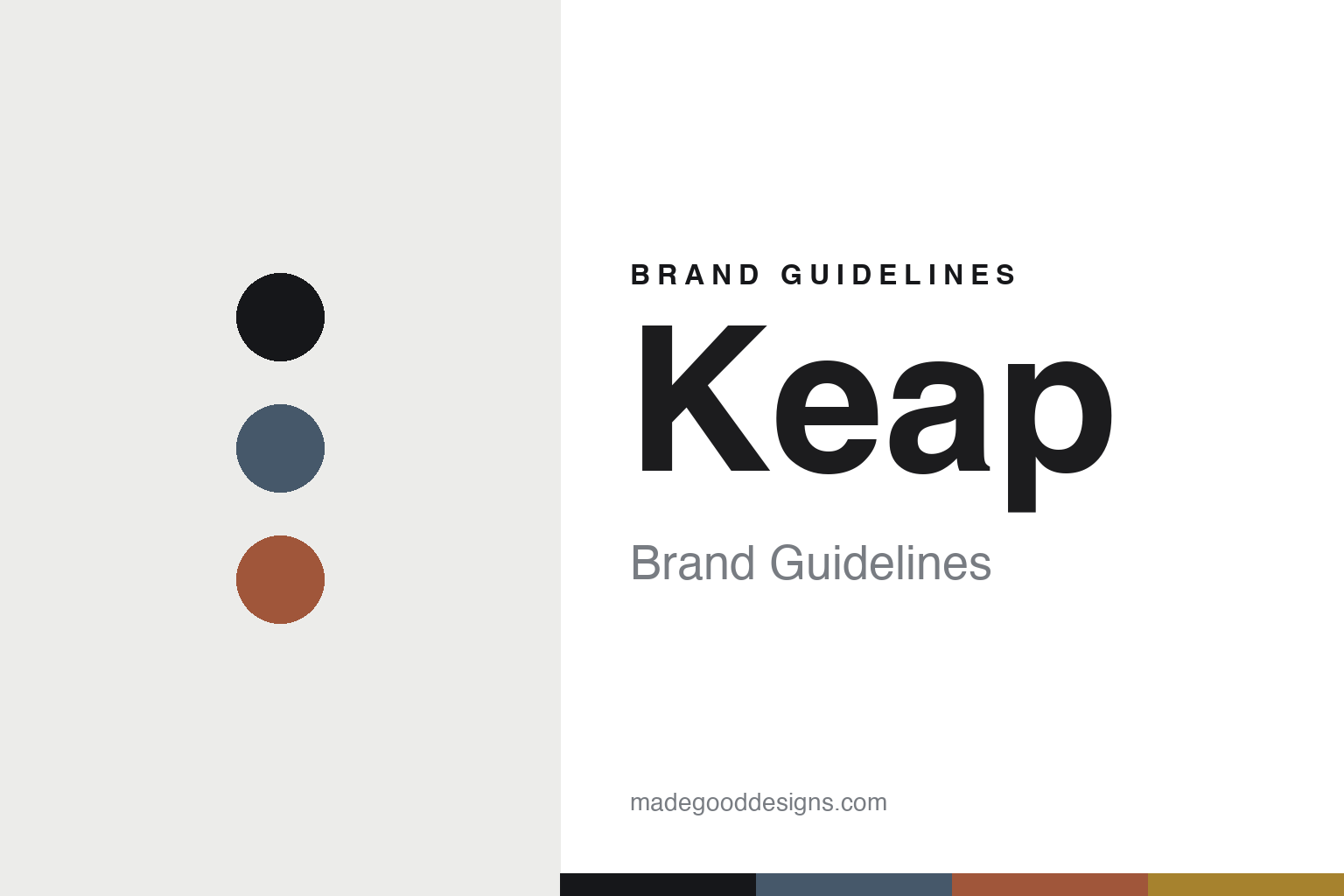 Keap brand guidelines — abstract colour-disc homage cover