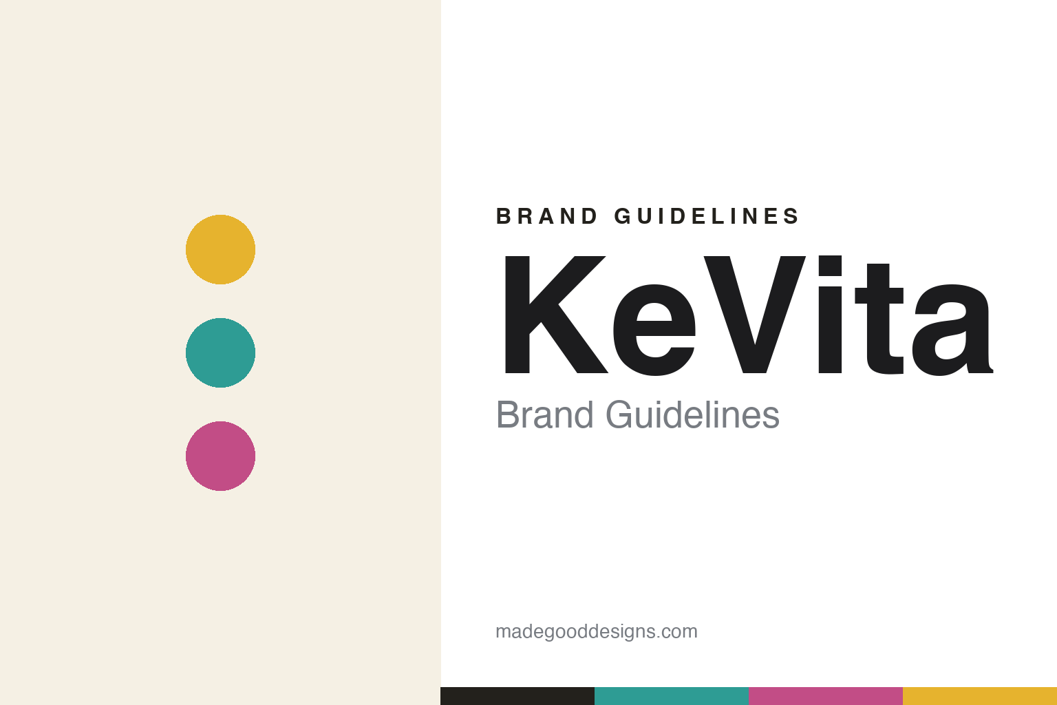 Abstract homage to KeVita: clean lemon-ginger gold, teal and berry probiotic discs and swatches (not a KeVita logo)