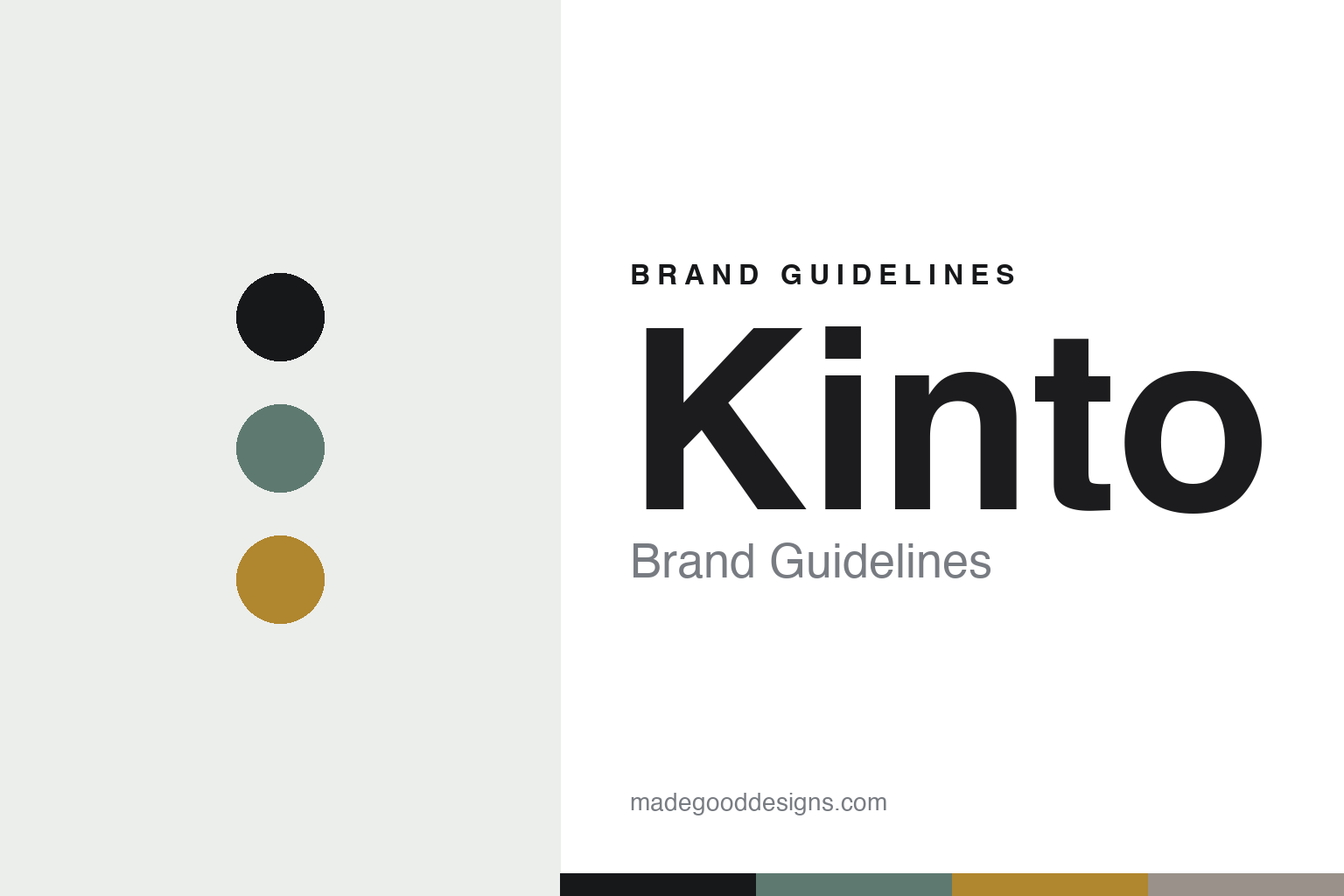Kinto brand guidelines — abstract colour-disc homage to the Japanese design brand's calm functional tableware (no logo or product shown)