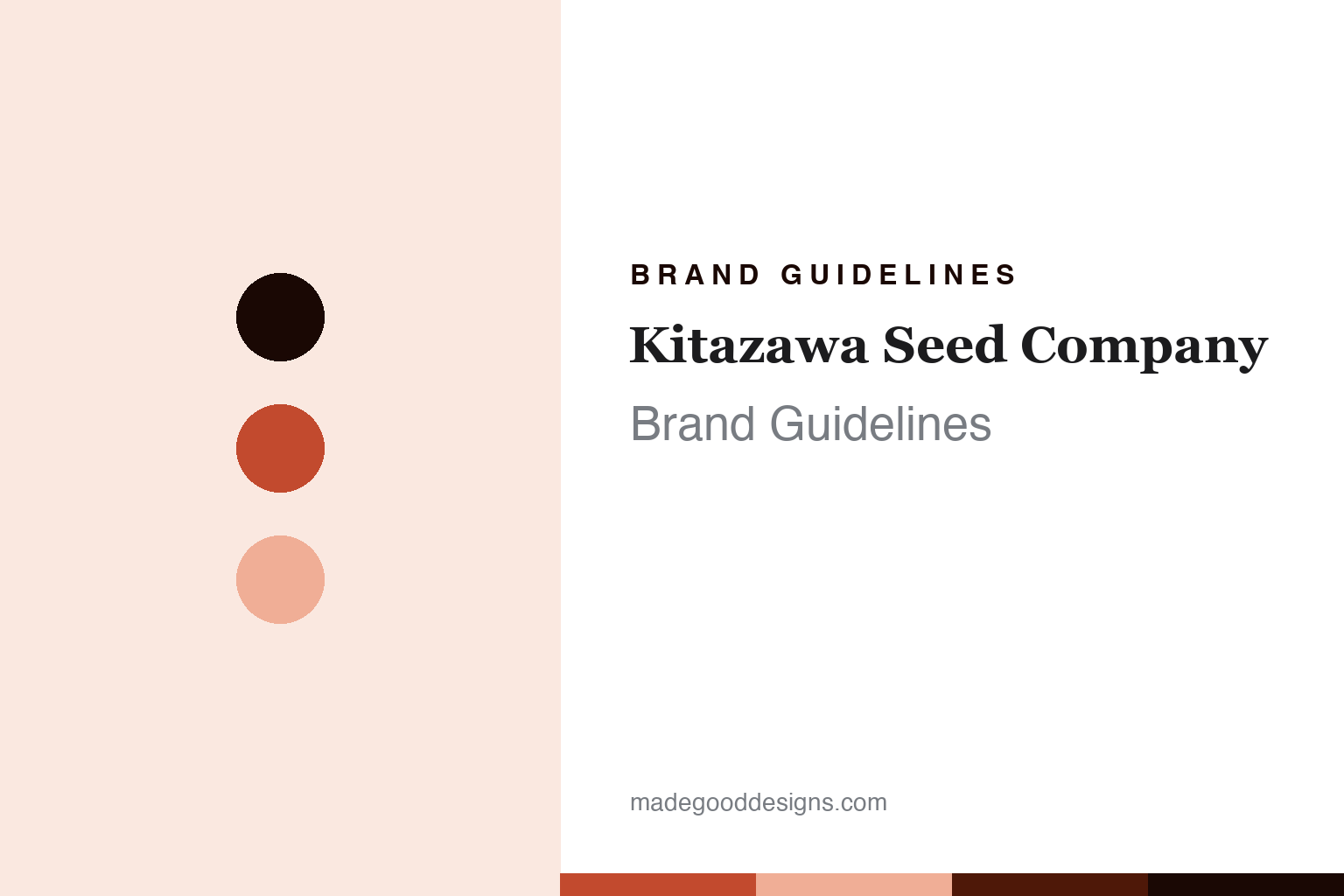 Kitazawa Seed Company brand guidelines - abstract heritage-vermilion colour discs and seed-packet-paper texture, an unofficial design homage