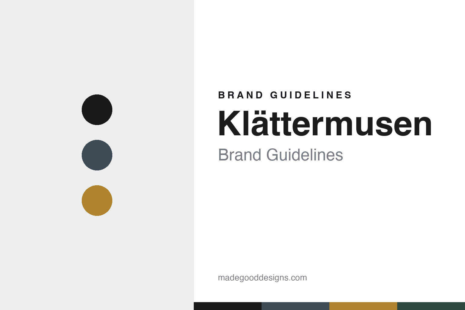 Klattermusen brand guidelines cover — abstract storm-slate colour-disc homage (not the Klattermusen logo)