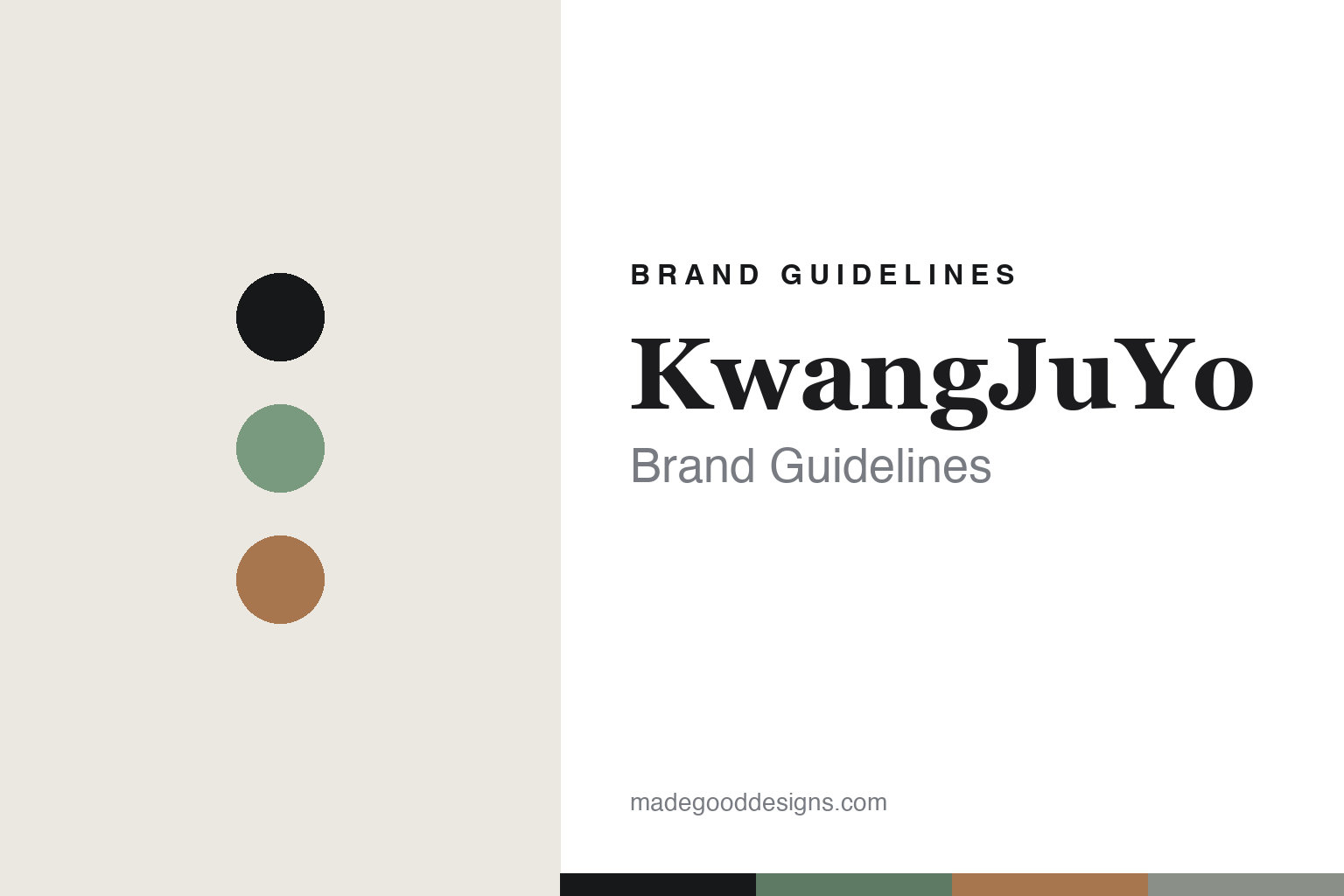 KwangJuYo brand guidelines — abstract colour-disc homage to the Korean house's Joseon-rooted contemporary ceramics (no logo or product shown)